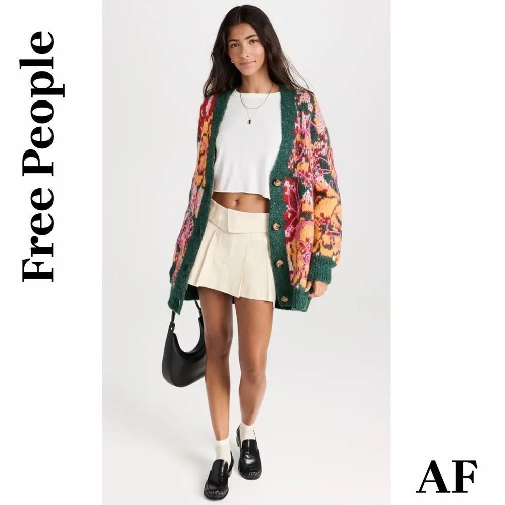 Free People Alexis Floral Knit Cardigan in Size XS New